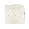 Simple Designs Square Flushmount Ceiling Light with Scroll Swirl Design FM3001-WHT